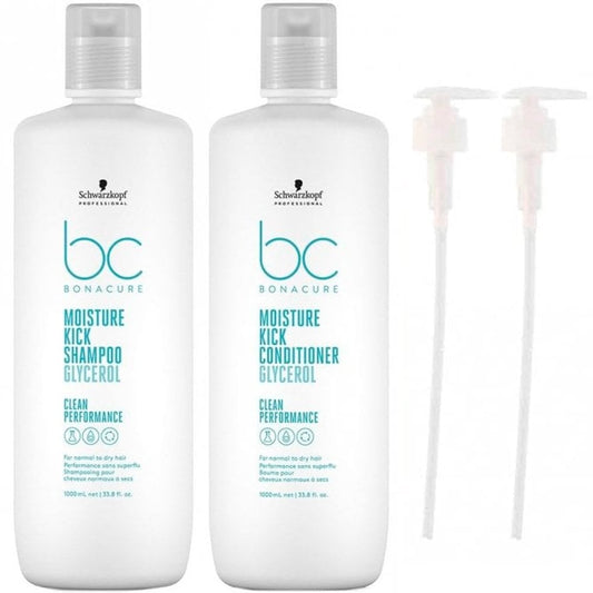 Schwarzkopf Professional BC Bonacure Clean Moisture Kick Shampoo & Conditioner Twin 2 x 1000ml