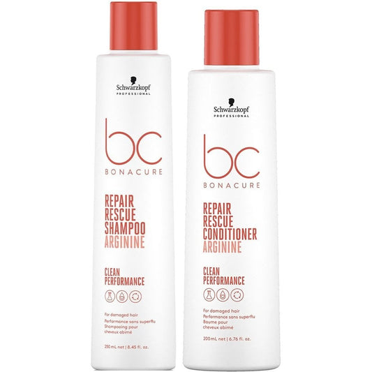 Schwarzkopf Professional BC Bonacure Clean Peptide Repair Rescue Shampoo 250ml & Conditioner 200ml Twin