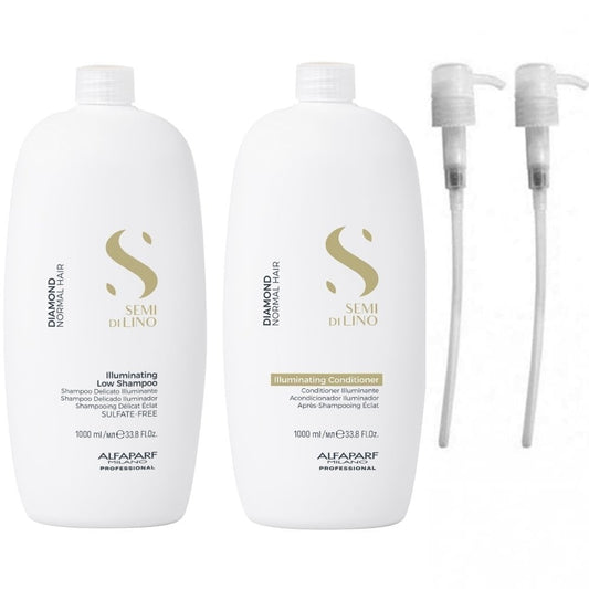 Alfaparf Milano Semi Di Lino Diamond Illuminating Shampoo & Conditioner Twin 2 x 1000ml