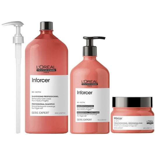 L'Oreal Professionnel Serie Expert Inforcer Strengthening Anti-Breakage Shampoo 1500ml, Conditioner 750ml & Mask 500ml Trio