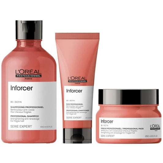 L'Oreal Professionnel Serie Expert Inforcer Strengthening Anti-Breakage Shampoo 300ml, Conditioner 200ml & Mask 250ml Trio