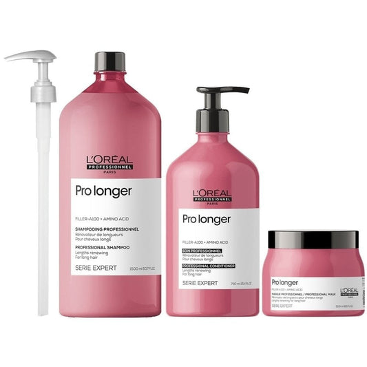 L'Oreal Professionnel Serie Expert Pro Longer Lengths Renewing Shampoo 1500ml, Conditioner 750ml & Mask 500ml Trio