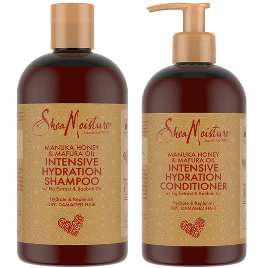 Shea Moisture Manuka Honey & Mafura Oil Intensive Hydration Shampoo & Conditioner Twin 2 x 384ml