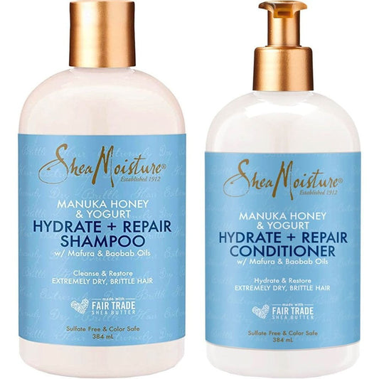 Shea Moisture Manuka Honey & Yogurt Hydrate + Repair Shampoo & Conditioner Twin 2 x 384ml