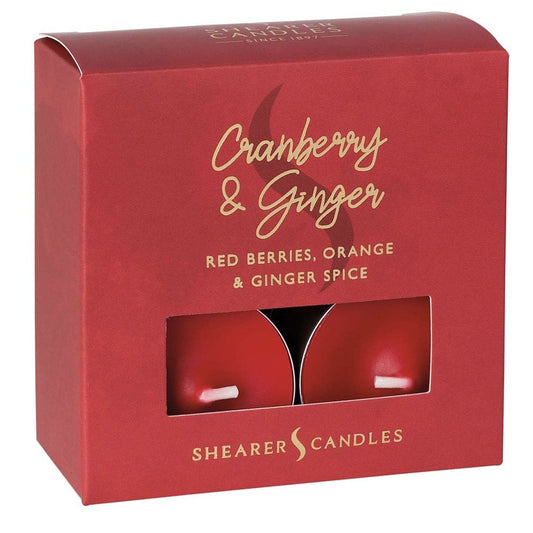 Shearer Candles Cranberry & Ginger Scented Tea Lights Pack of 8