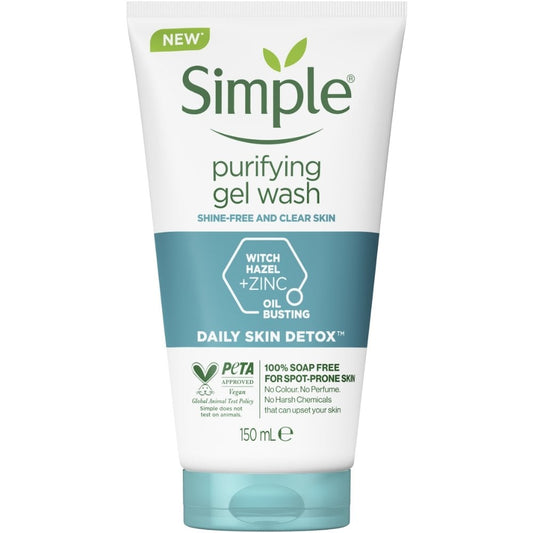 Simple Daily Skin Detox Purifying Facial Wash Gel 150ml