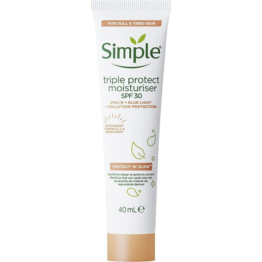 Simple Protect n Glow Triple Protect Moisturiser SPF30 40ml