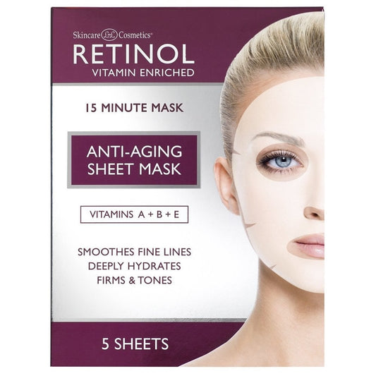 Skincare Cosmetics Retinol 15 Minute Anti-Ageing Sheet Mask x 5