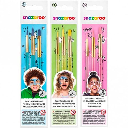 Snazaroo Face Painting Brushes Pack of 3