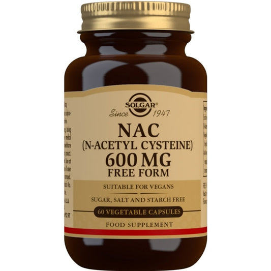 Solgar NAC N-Acetyl Cysteine 600 mg 60 Vegetable Capsules