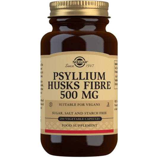 Solgar Psyllium Husks Fibre 500 mg 200 Vegetable Capsules