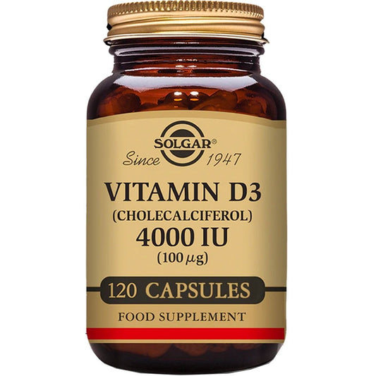 Solgar Vitamin D3 Cholecalciferol 4000 IU 100 µg 120 Vegetable Capsules