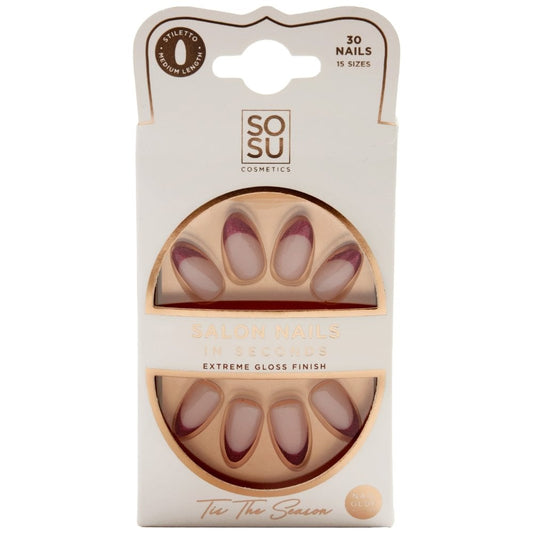 SOSU Cosmetics Salon Nails in Seconds Extreme Gloss Finish Faux Nails Tis The Season 30x