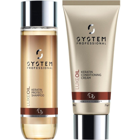 System Professional Luxe Oil Keratin Protect Shampoo 250ml & Conditioner 200ml Twin