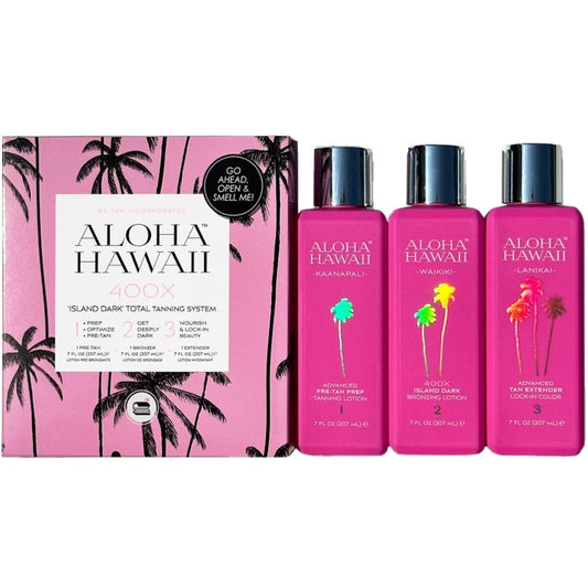 Tan Incorporated 3 Piece Aloha Hawaii Total Tanning Accelerator System Set