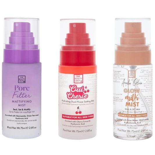 The Beauty Crop Fix, Spritz & Glow Mini Setting Mist Trio Gift Set 3 x 75ml