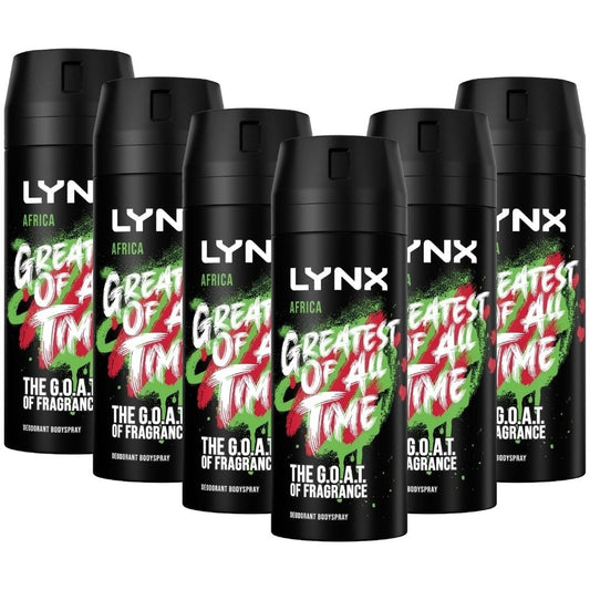 Lynx Africa Deodorant Body Spray Multipack 6 x 150ml