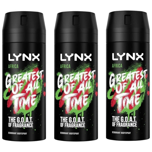 Lynx Africa Deodorant Body Spray Trio 3 x 150ml