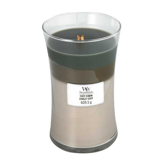 WoodWick Trilogy Cosy Cabin Large Hourglass Jar Candle