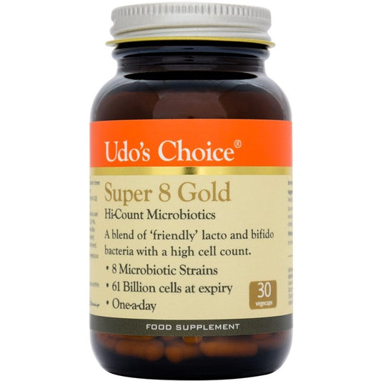 Udo's Choice Super 8 Gold Hi-Count Microbiotics 30 Vegecaps