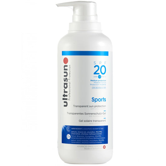 Ultrasun Sports Transparent Sun Protection Gel SPF20 400ml