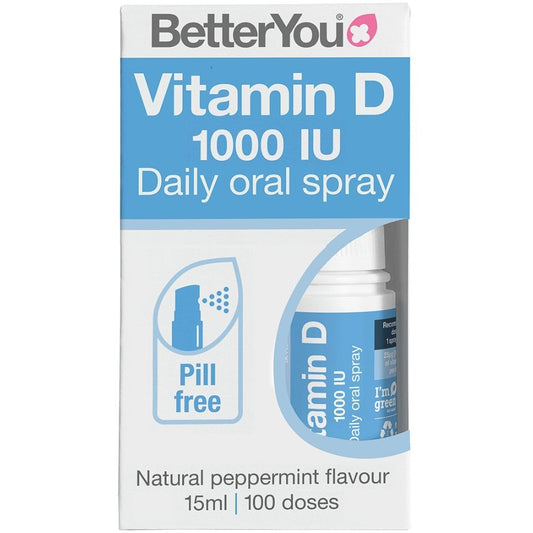 BetterYou Vitamin D 1000IU Daily Oral Spray 15ml