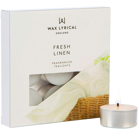 Wax Lyrical Fresh Linen Tea Lights Pack of 9