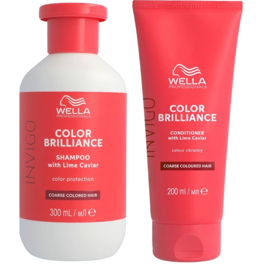 Wella Professionals Invigo Colour Brilliance Vibrant Colour Coarse Hair Shampoo 300ml & Conditioner 200ml Twin