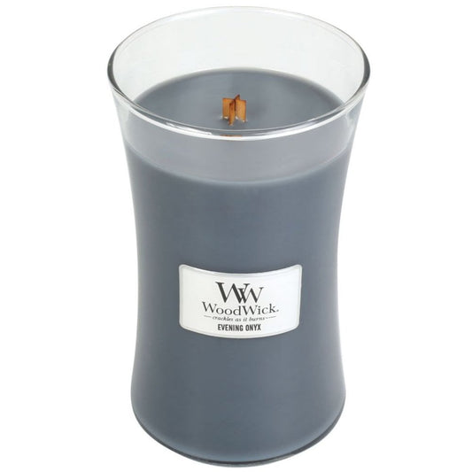 WoodWick Evening Onyx Large Hourglass Jar Candle