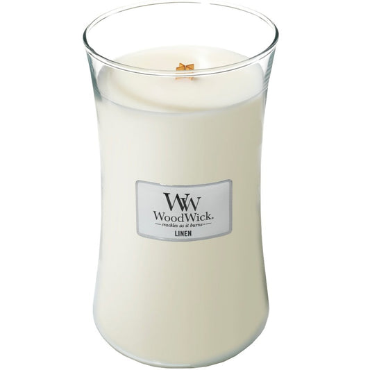 WoodWick Linen Large Hourglass Jar Candle