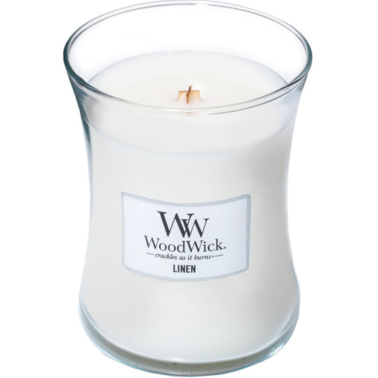 WoodWick Linen Medium Hourglass Jar Candle