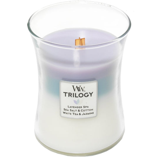 WoodWick Trilogy Calming Retreat Medium Hourglass Jar Candle