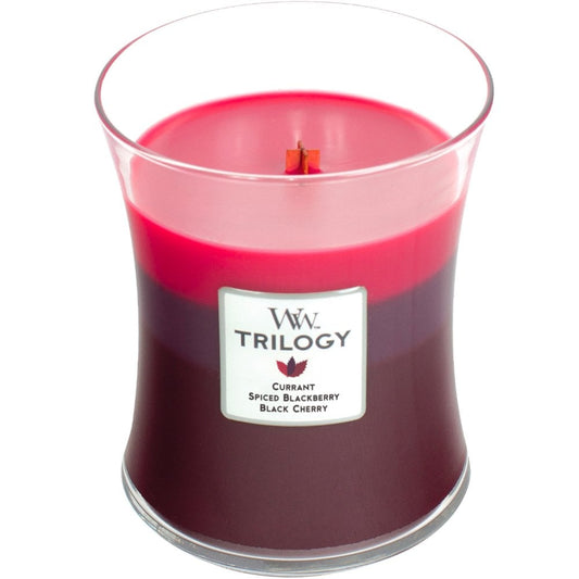 WoodWick Trilogy Sun Ripened Berries Medium Hourglass Jar Candle