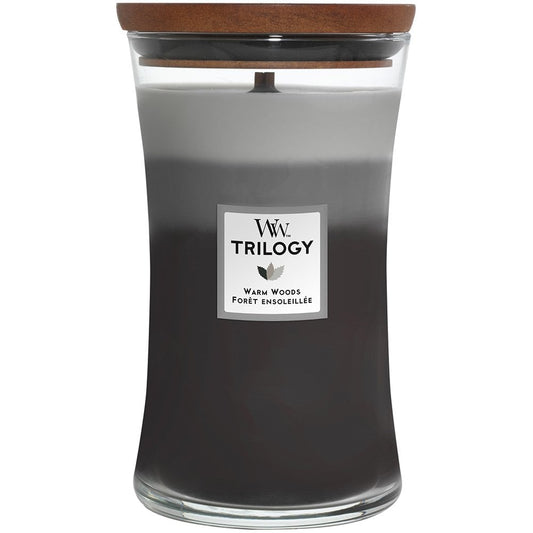 WoodWick Trilogy Warm Woods Large Hourglass Jar Candle