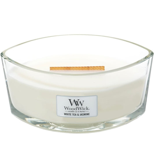 WoodWick White Tea & Jasmine Ellipse Jar Candle