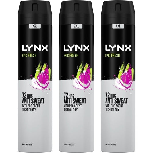 Lynx XXL 72h Epic Fresh Anti-Perspirant Deodorant Trio 3 x 250ml