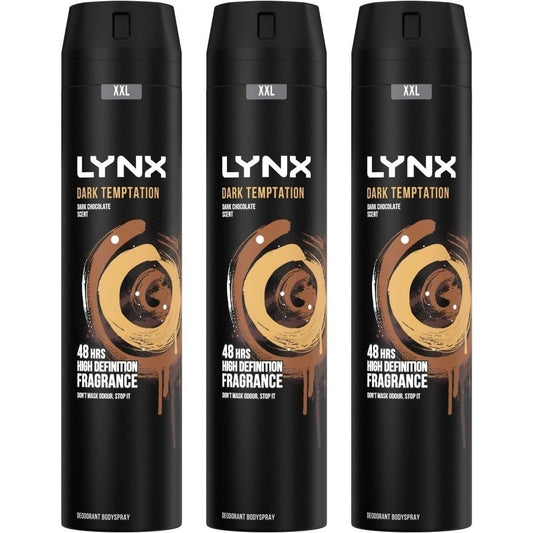 Lynx XXL Dark Temptation Deodorant Body Spray Trio 3 x 250ml