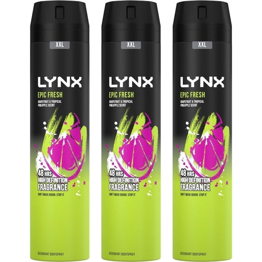 Lynx XXL Epic Fresh Deodorant Body Spray Trio 3 x 250ml