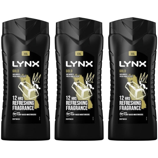 Lynx XXL Gold Shower Gel Trio 3 x 500ml