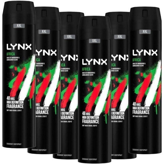 Lynx XXL Africa Deodorant Body Spray Multipack 6 x 250ml