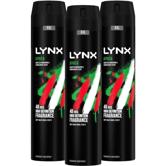 Lynx XXL Africa Deodorant Body Spray Trio 3 x 250ml