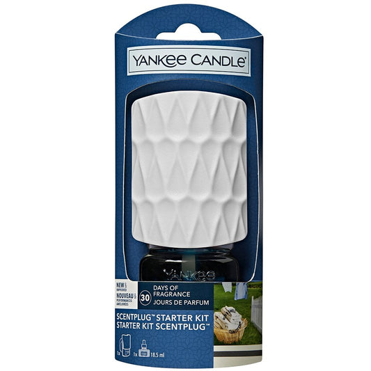 Yankee Candle Scent Plug Organic Pattern Starter Kit Clean Cotton