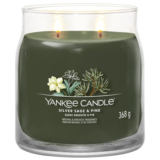 Yankee Candle Silver Sage & Pine Medium Signature Jar Candle