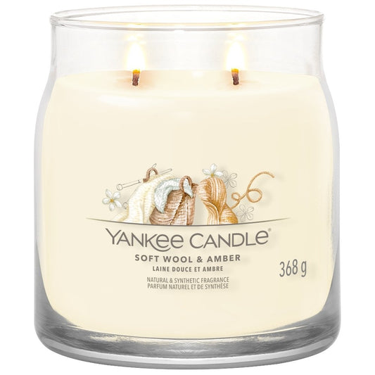 Yankee Candle Soft Wool & Amber Medium Signature Jar Candle