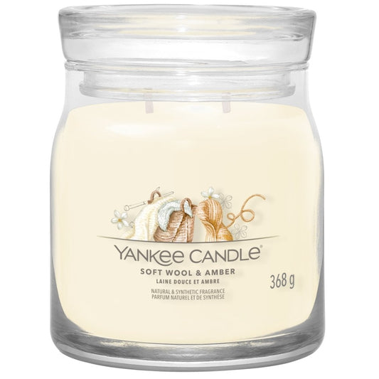 Yankee Candle Soft Wool & Amber Medium Signature Jar Candle